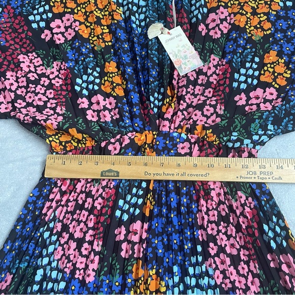 Johnny Was Dress Small NWT Jade Astrid Pleated Tea Length Midi Floral Boho Chic - Picture 7 of 8